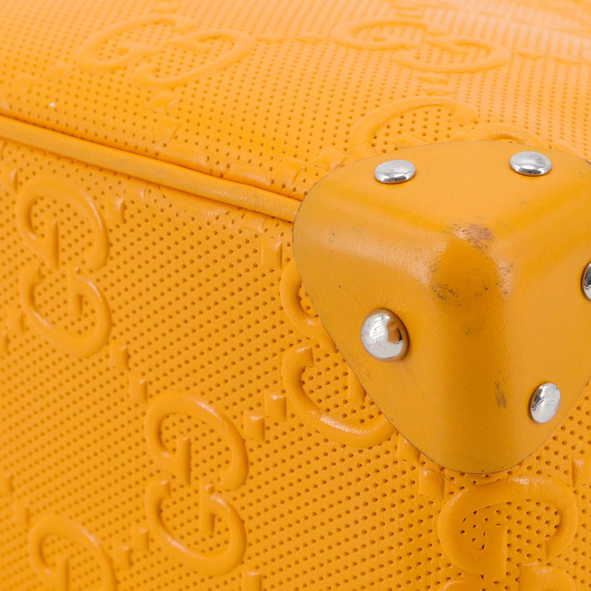 Gucci GUCCI - Gucci Malle shoulder bag in yellow perforated leather Size ONE SIZE - 8 Thumbnail