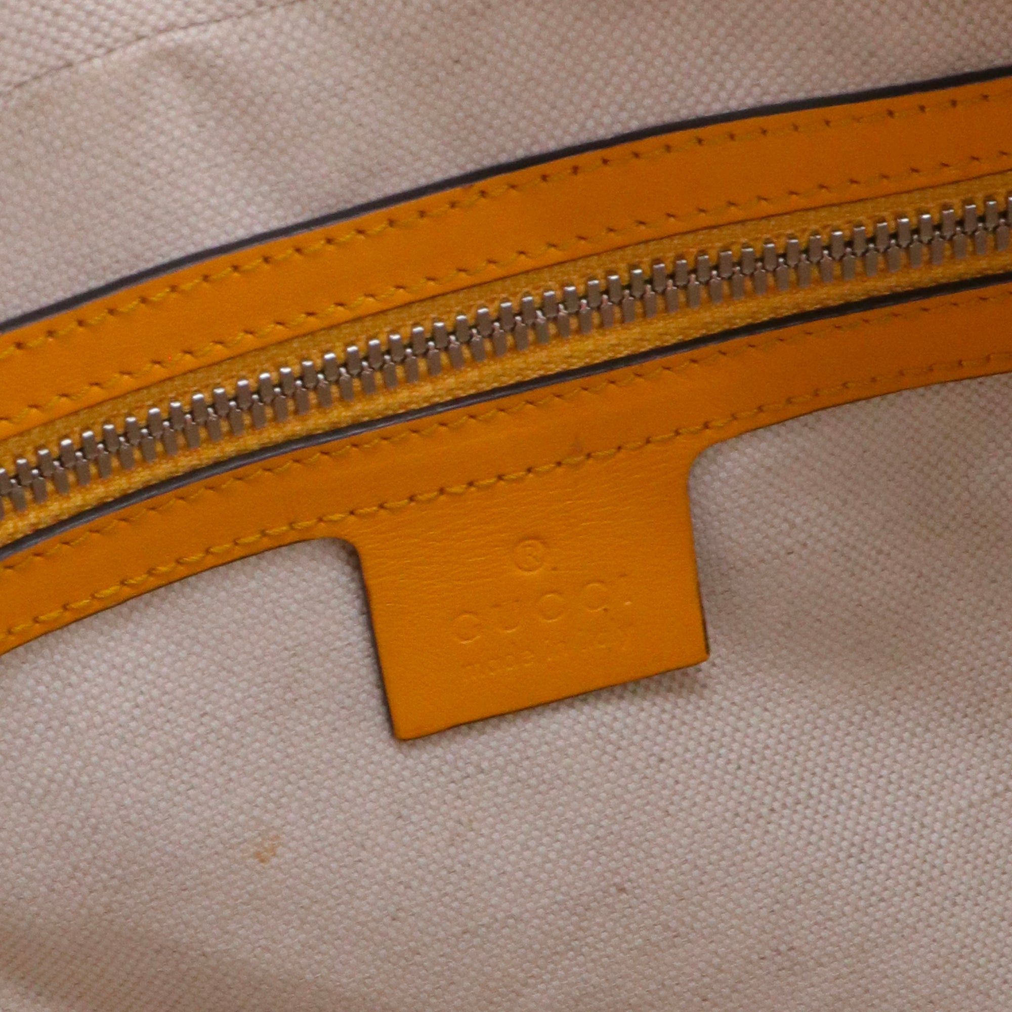 Gucci GUCCI - Gucci Malle shoulder bag in yellow perforated leather Size ONE SIZE - 10 Thumbnail