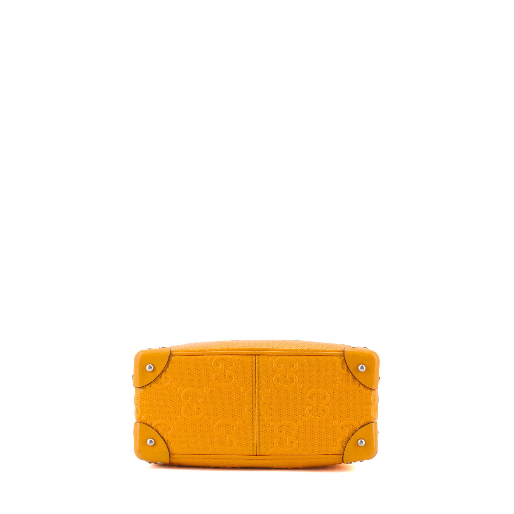 Gucci GUCCI - Gucci Malle shoulder bag in yellow perforated leather Size ONE SIZE - 4 Thumbnail