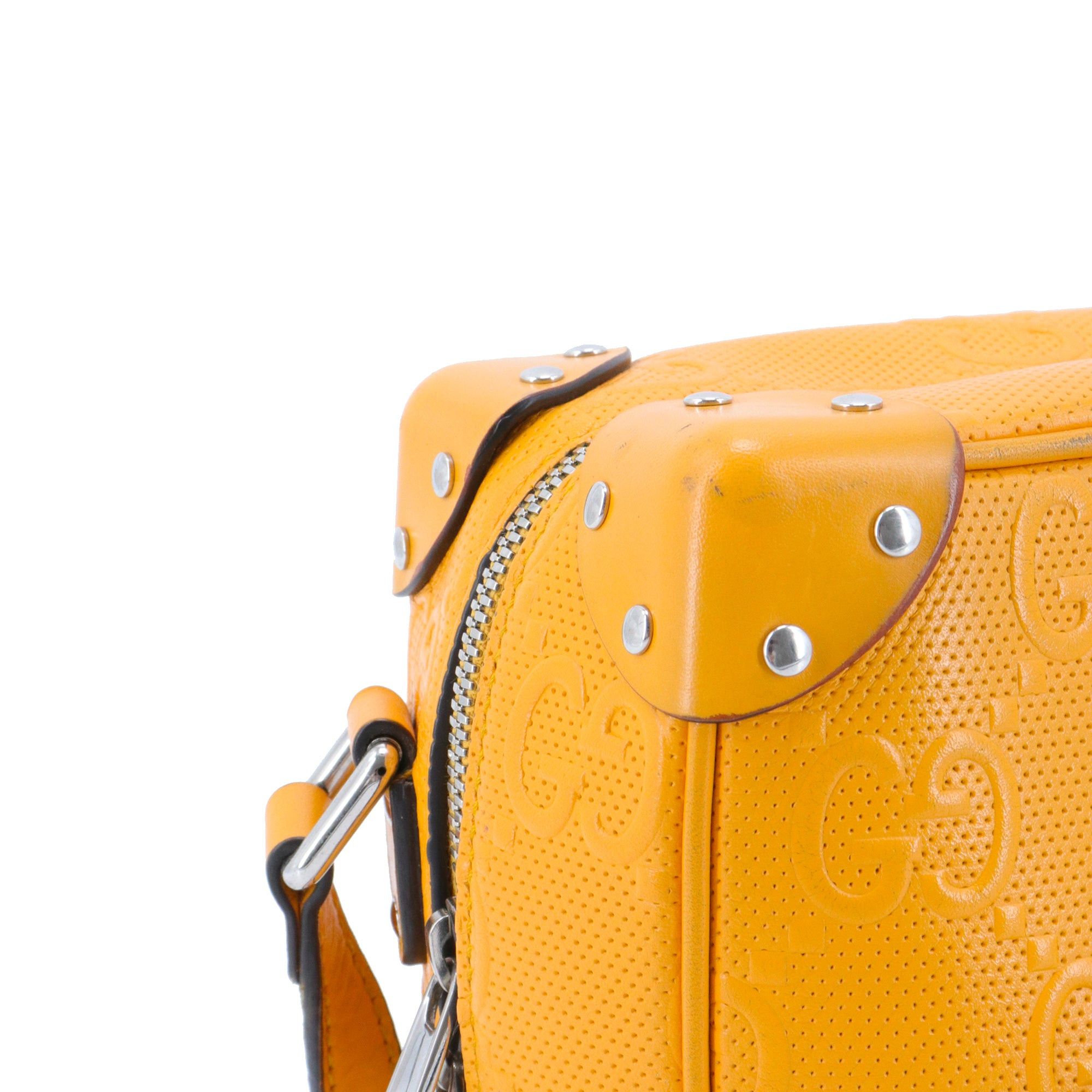 Gucci GUCCI - Gucci Malle shoulder bag in yellow perforated leather Size ONE SIZE - 5 Thumbnail