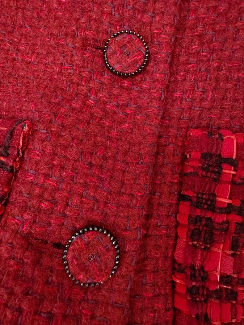 Chanel Chanel Red Woven Jacket Size 34 Size XS / US 0-2 / IT 36-38 - 3 Thumbnail