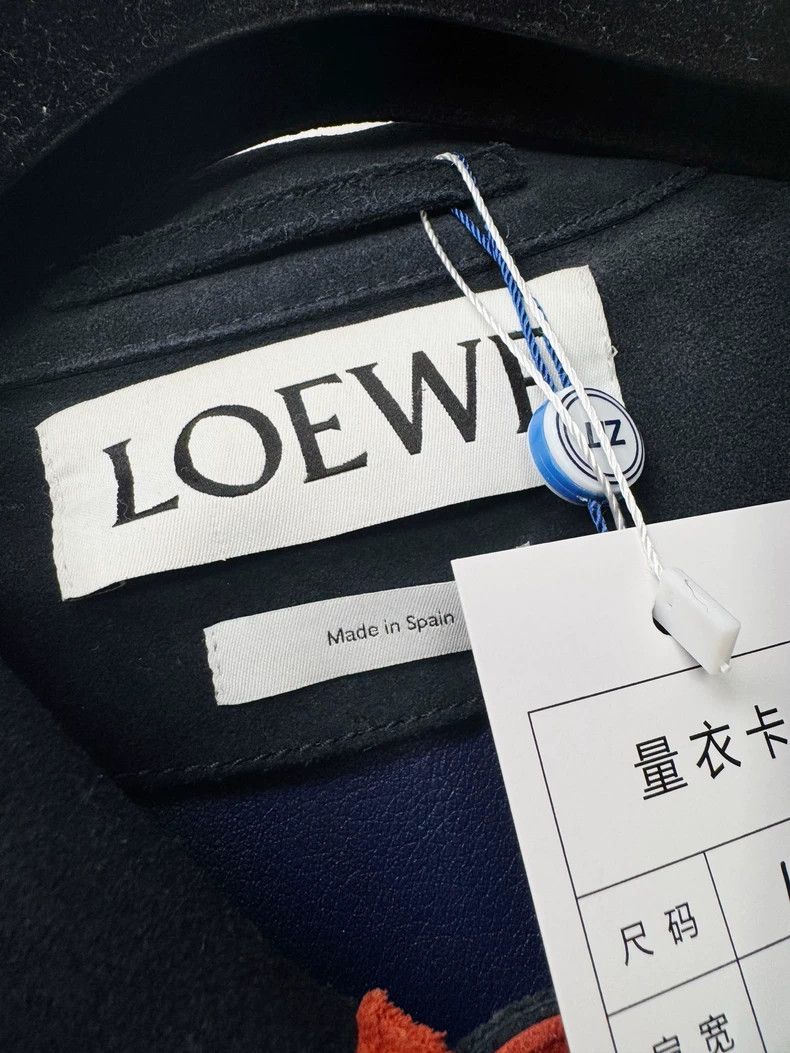 Loewe Loewe Suede Coat with Red Accents Size L / US 10 / IT 46 - 2 Thumbnail