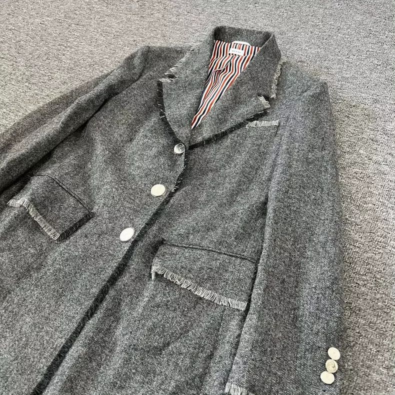 Thom Browne Thom Browne Wool Coat in Grey Color Size L / US 10 / IT 46 - 4 Thumbnail