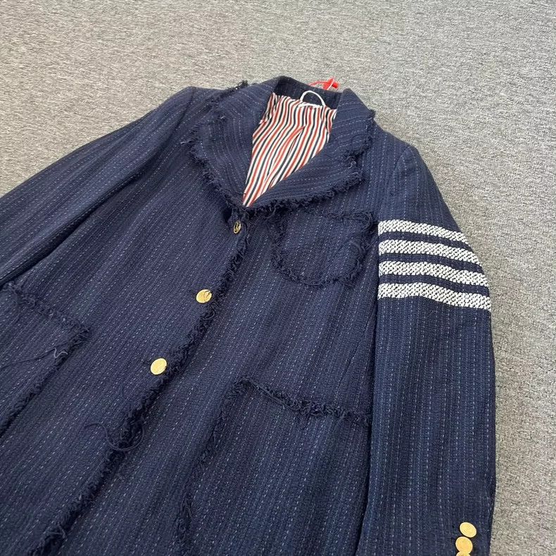 Thom Browne Thom Browne Distressed Fringed Suit Jacket Size M / US 6-8 / IT 42-44 - 4 Thumbnail
