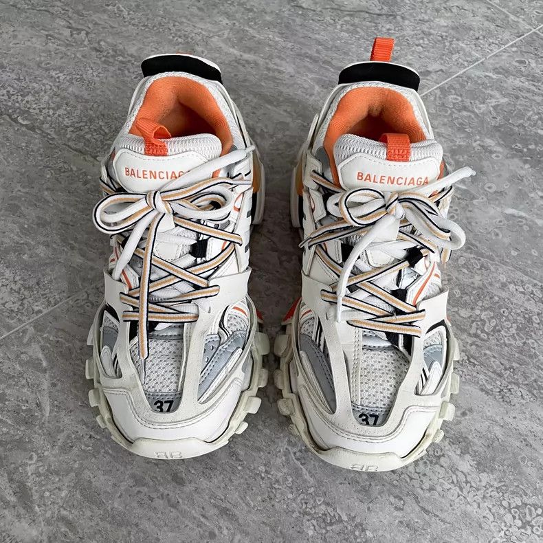 Balenciaga Balenciaga Track Sneakers White Orange Size 37 Size US 6 / IT 36 - 2 Thumbnail