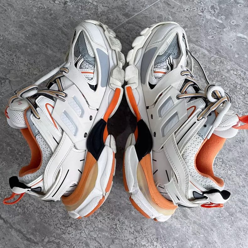 Balenciaga Balenciaga Track Sneakers White Orange Size 37 Size US 6 / IT 36 - 4 Thumbnail