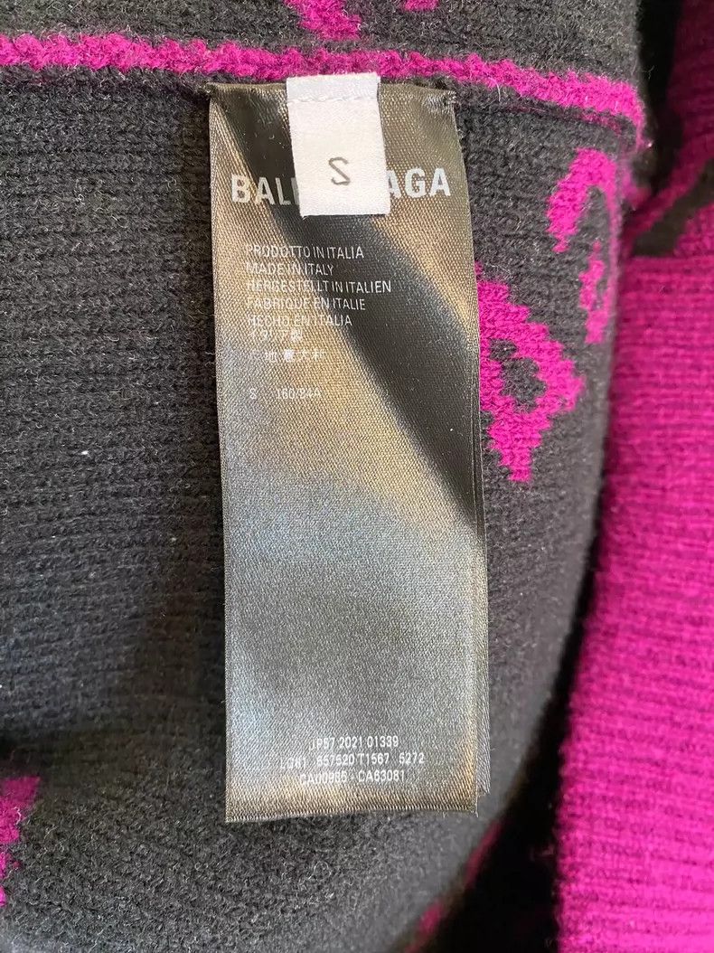 Balenciaga Balenciaga Purple Logo Knit Sweater Size ONE SIZE - 4 Thumbnail