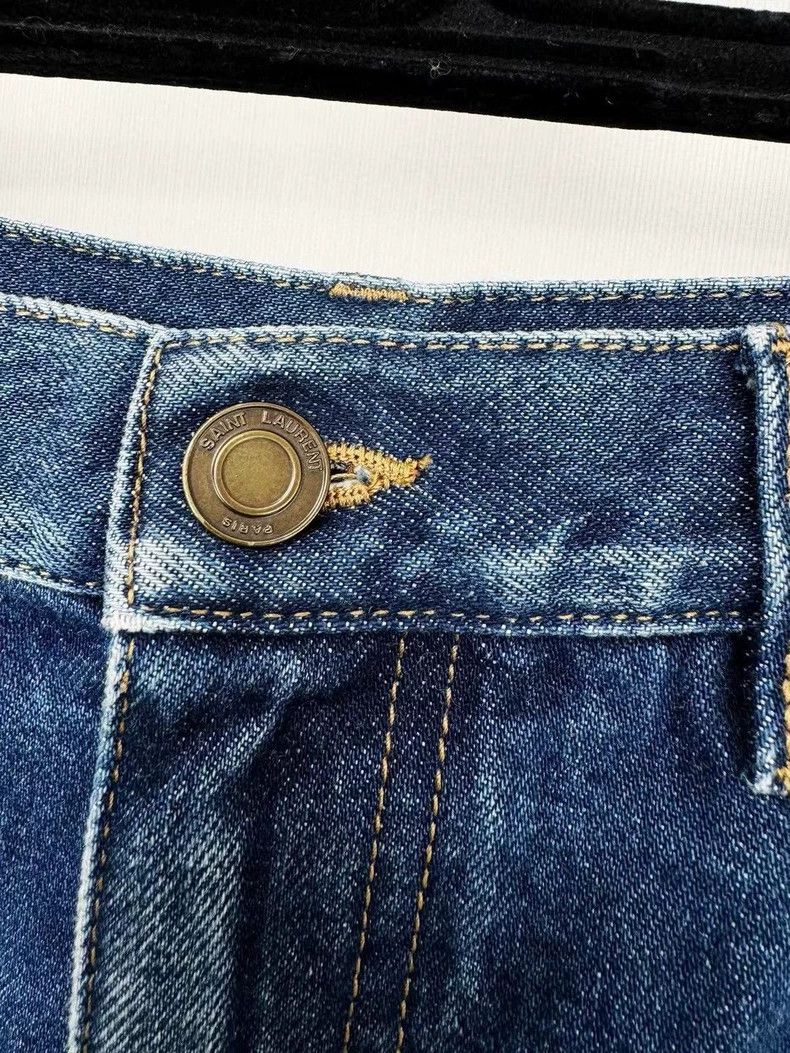 Saint Laurent Paris Saint Laurent Denim Skirt Size 28 Size 28" / US 6 / IT 42 - 2 Thumbnail