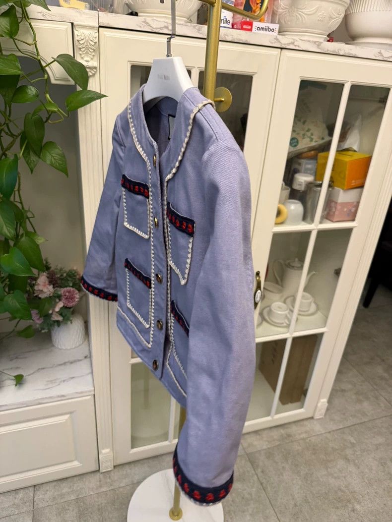 Gucci Gucci Embroidered Denim Jacket for Women Size M / US 6-8 / IT 42-44 - 3 Thumbnail