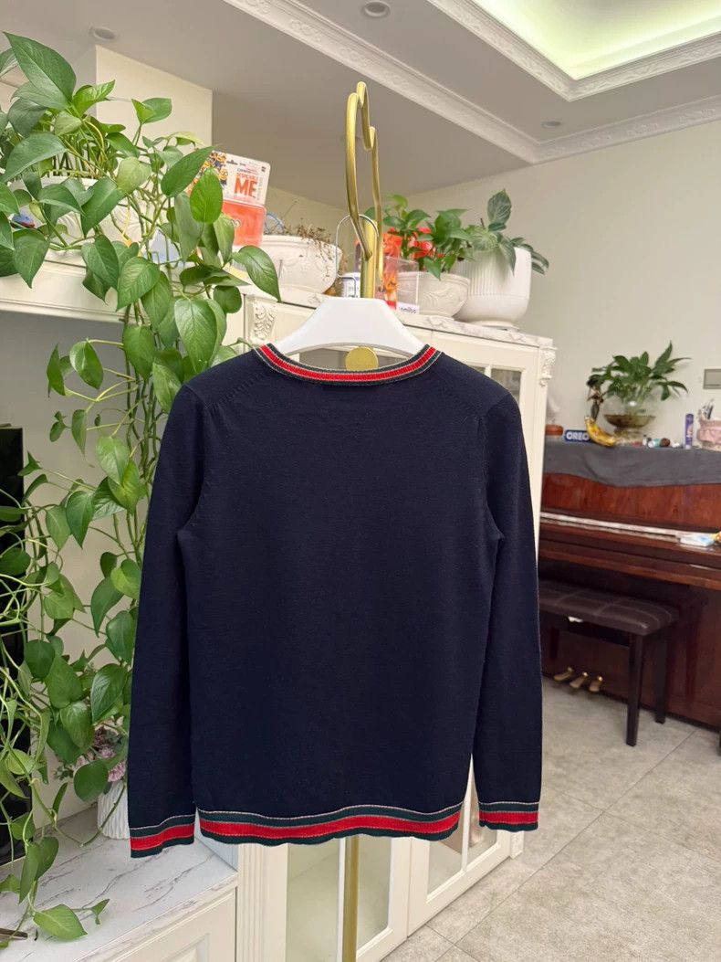 Gucci Gucci Navy Sweater with Stripe Trim Size M / US 6-8 / IT 42-44 - 6 Thumbnail