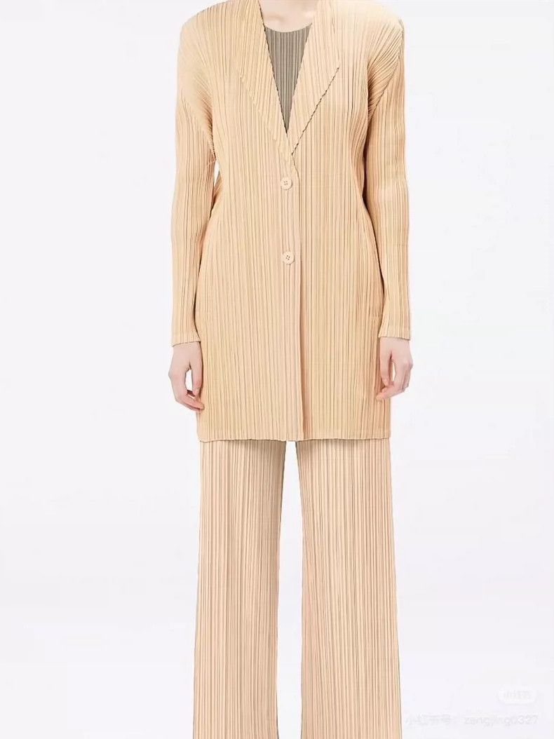 Issey Miyake Issey Miyake Beige Pleated Blazer Jacket Size M / US 6-8 / IT 42-44 - 9 Thumbnail