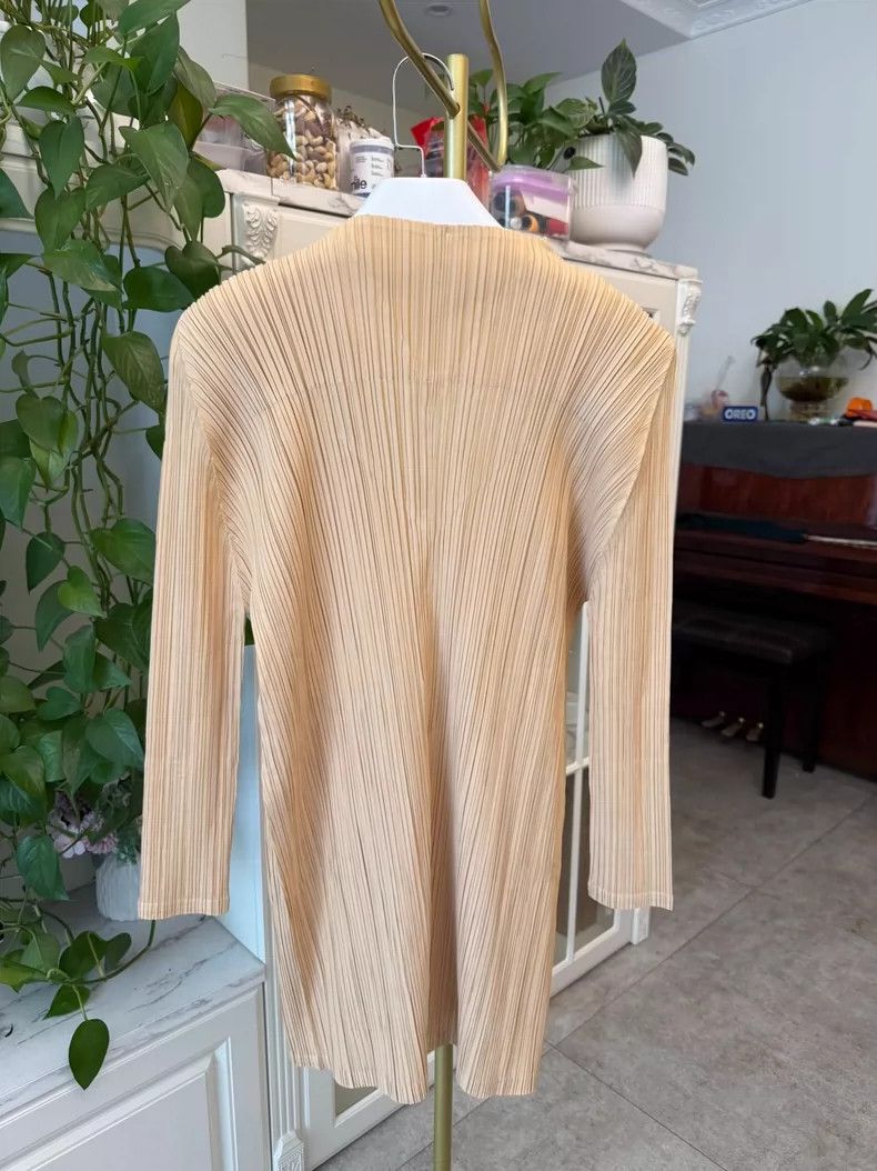 Issey Miyake Issey Miyake Beige Pleated Blazer Jacket Size M / US 6-8 / IT 42-44 - 7 Thumbnail