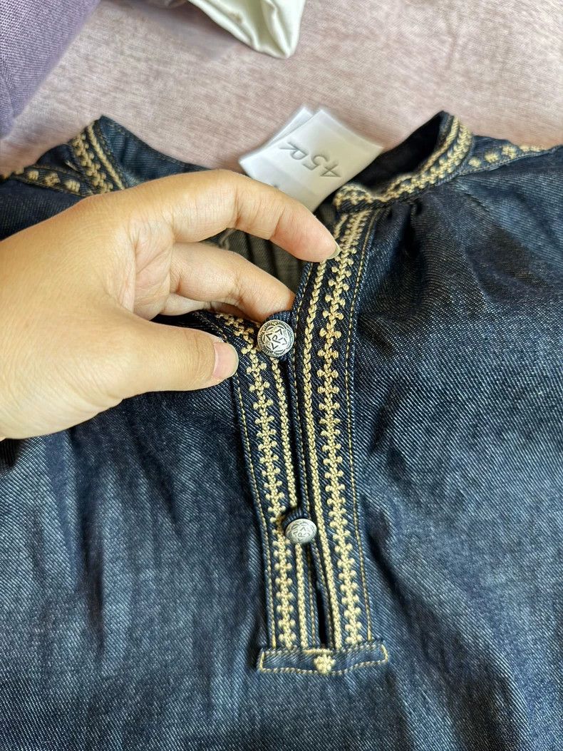 Kapital Blue Embroidered Denim Top for Women Size M / US 6-8 / IT 42-44 - 8 Thumbnail