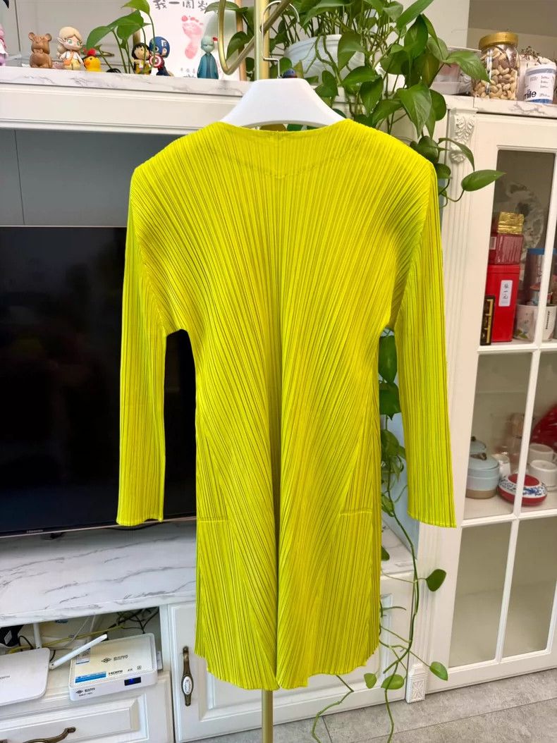 Issey Miyake Yellow Green Lightweight Cardigan by Issey Miyake Size M / US 6-8 / IT 42-44 - 6 Thumbnail