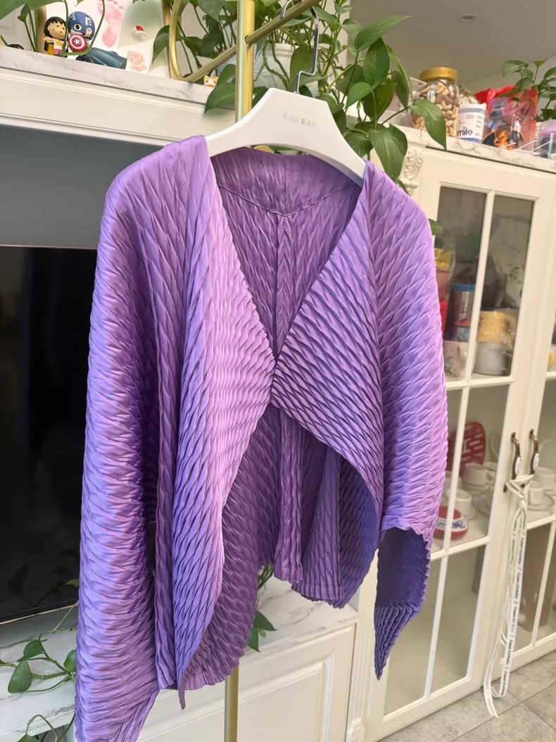 Issey Miyake Miyake Issey Purple Scalloped Jacket Size ONE SIZE - 2 Thumbnail