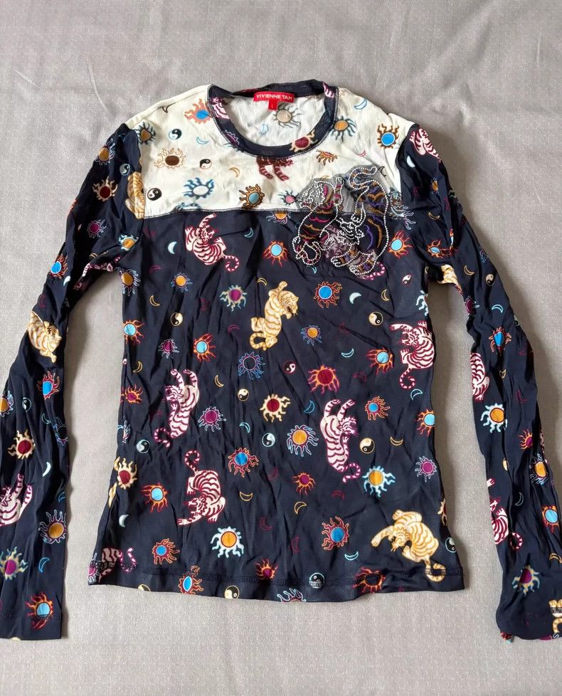 Vivienne Westwood Vintage Vivienne Tam Sheer Long Sleeve Top Size S / US 4 / IT 40 - 2 Thumbnail