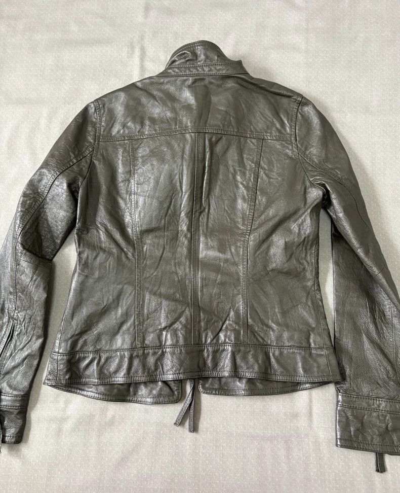 Yohji Yamamoto Vintage Tornado Mart Green Leather Jacket Size S / US 4 / IT 40 - 6 Thumbnail