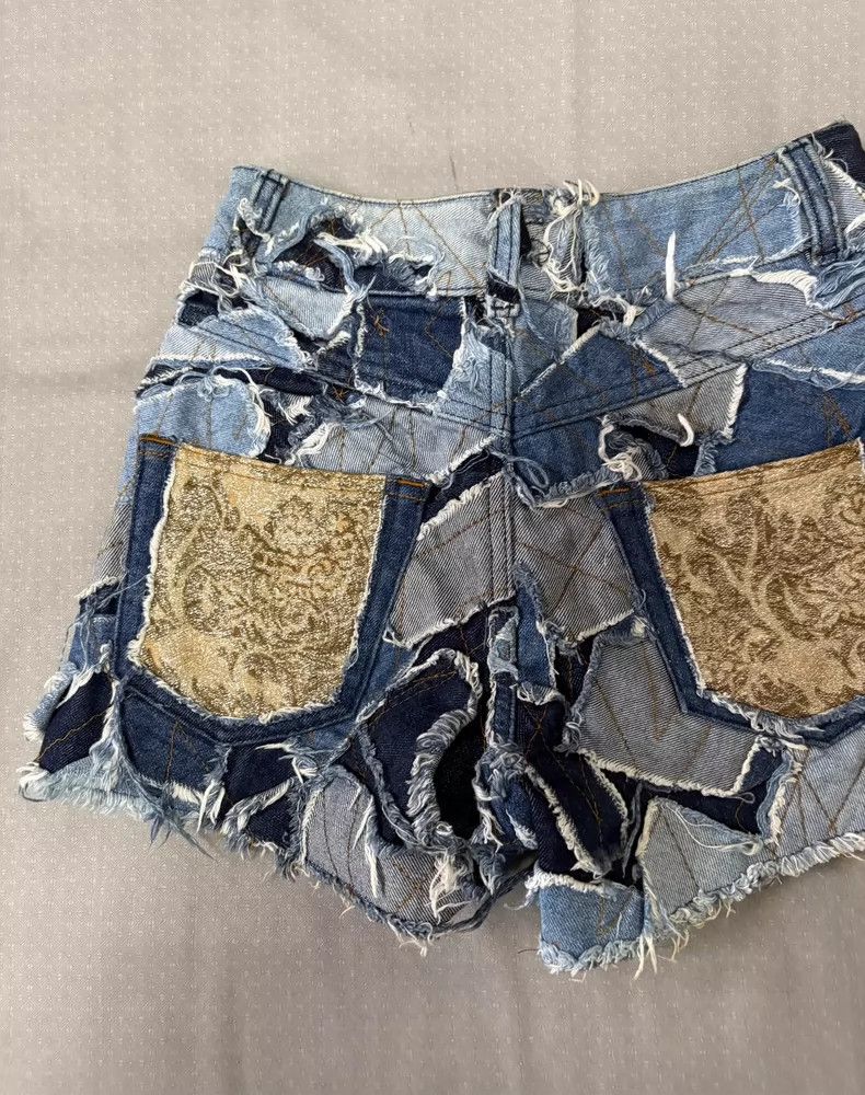 Dolce & Gabbana Vintage Dolce&Gabbana Patchwork Denim Shorts Size 23" - 8 Thumbnail