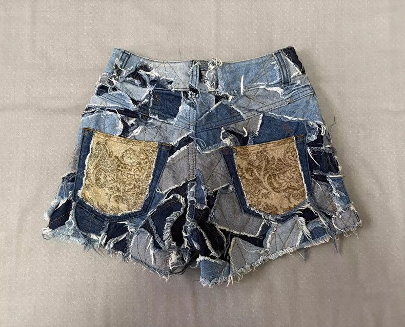 Dolce & Gabbana Vintage Dolce&Gabbana Patchwork Denim Shorts Size 23" - 6 Thumbnail