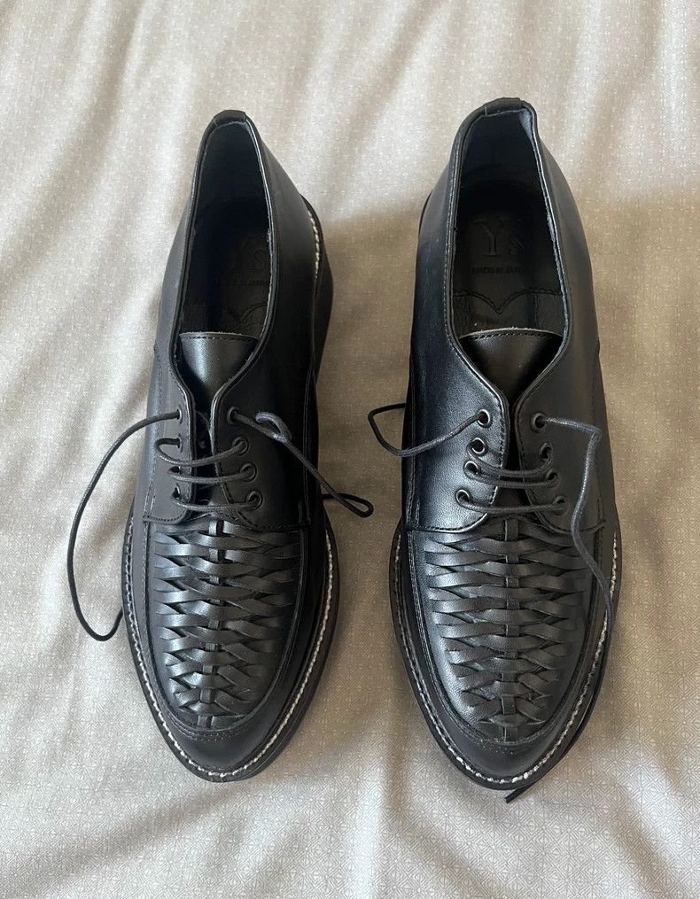 Yohji Yamamoto Yohji Yamamoto Black Woven Platform Shoes Size US 6 / IT 36 - 9 Thumbnail