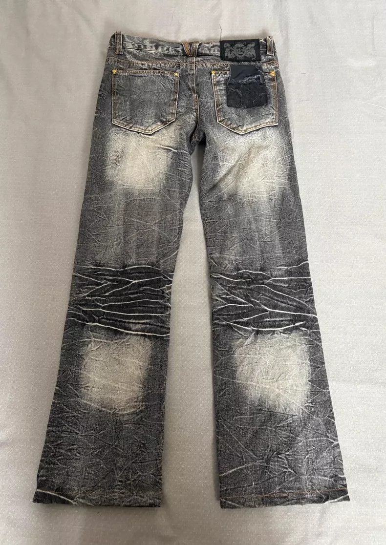 Yohji Yamamoto Vintage Gray Distressed Wide-Leg Jeans Size 26" / US 2 / IT 38 - 6 Thumbnail