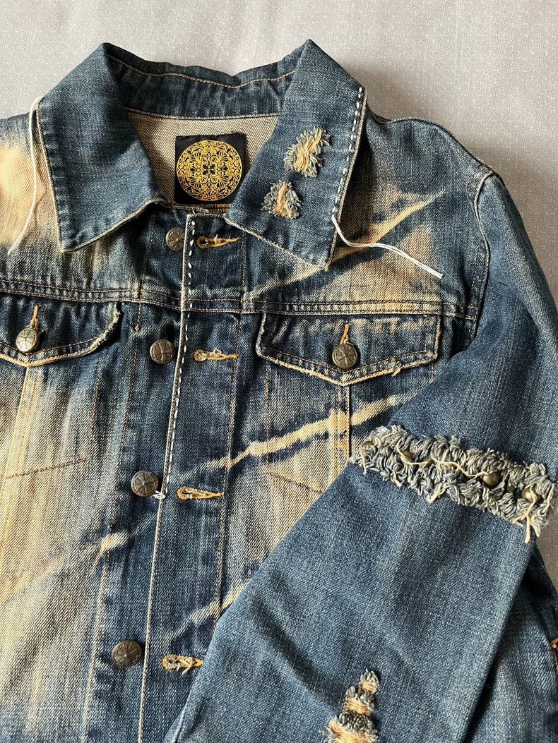 Yohji Yamamoto Vintage Distressed Denim Jacket with Unique Details Size M / US 6-8 / IT 42-44 - 4 Thumbnail