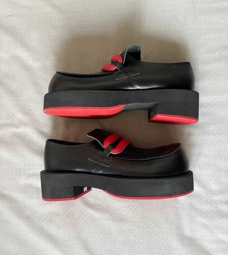 Y's Vintage Black Loafers with Red Detail Size US 7 / IT 37 - 8 Thumbnail