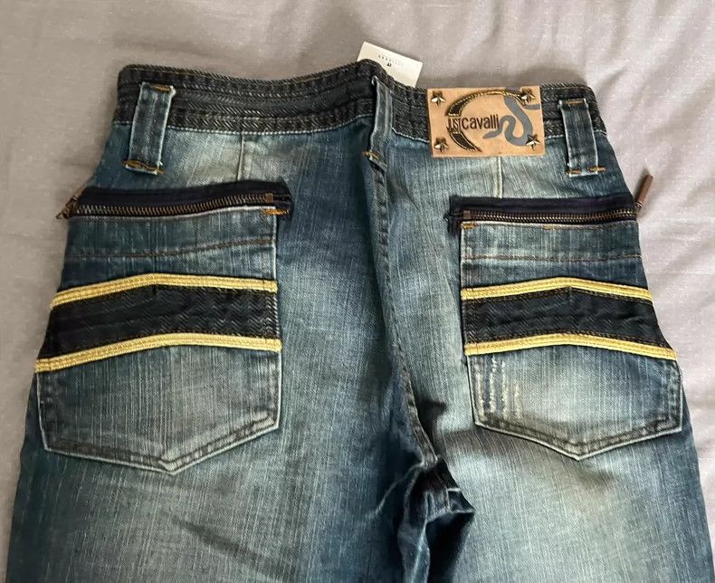 Just Cavalli Just Cavalli Flared Denim Jeans with Details Size 34" / US 12 / IT 48 - 7 Thumbnail