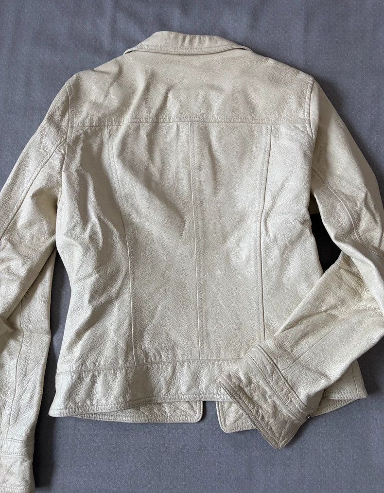 Yohji Yamamoto Vintage Fitted Beige Leather Jacket Size M / US 6-8 / IT 42-44 - 5 Thumbnail