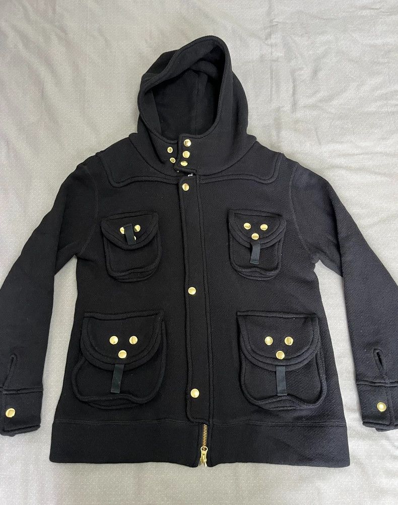 Yohji Yamamoto Vintage Black Hooded Jacket with Pockets Size XL / US 12-14 / IT 48-50 - 4 Thumbnail