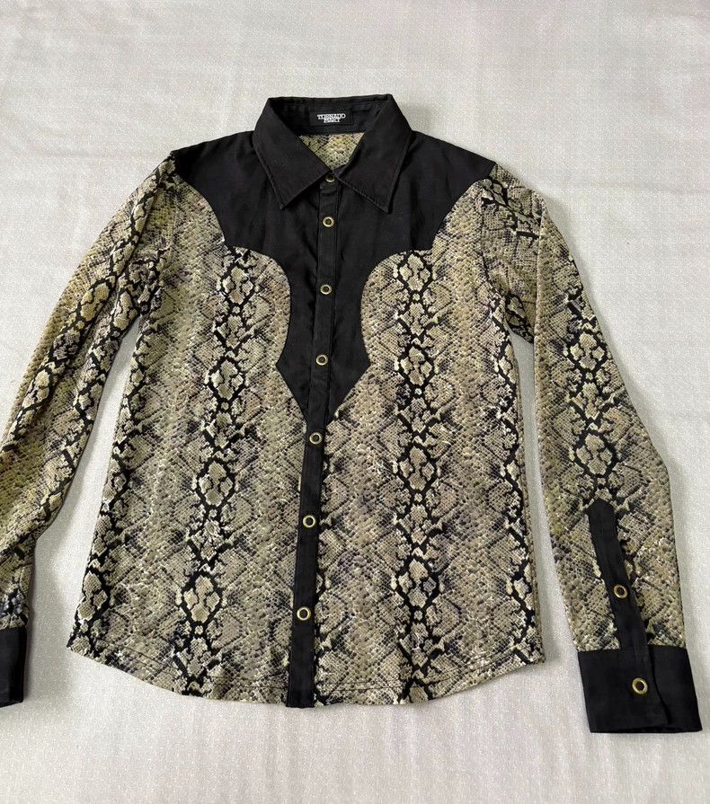 Yohji Yamamoto Vintage Snakeskin Pattern Long Sleeve Shirt Size M / US 6-8 / IT 42-44 - 3 Thumbnail