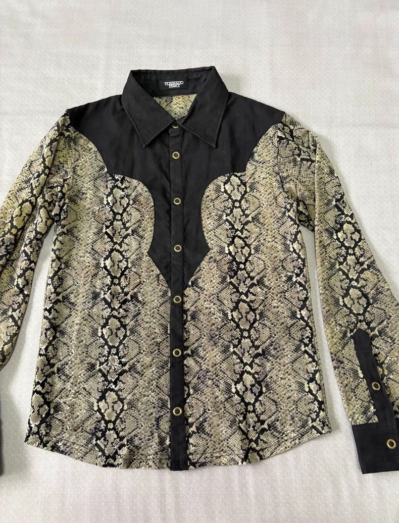 Yohji Yamamoto Vintage Snakeskin Pattern Long Sleeve Shirt Size M / US 6-8 / IT 42-44 - 2 Thumbnail