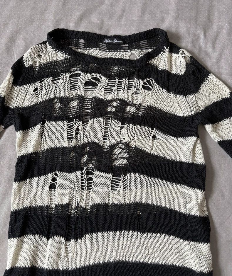 Hysteric Glamour Vintage Black and White Distressed Sweater Size M / US 6-8 / IT 42-44 - 3 Thumbnail