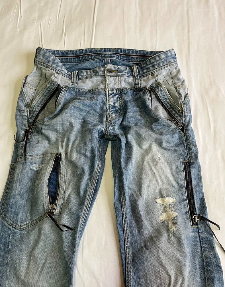 Yohji Yamamoto Vintage Deconstructed Denim Pants with Zippers Size 30" / US 8 / IT 44 - 7 Thumbnail