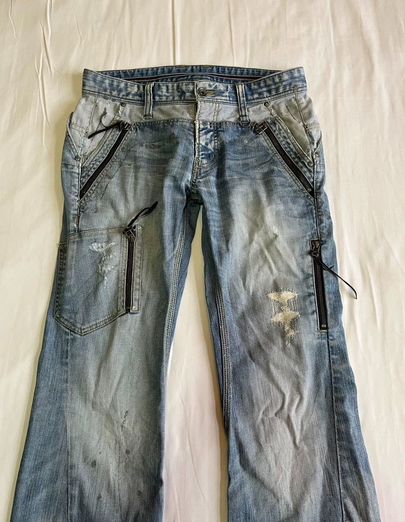 Yohji Yamamoto Vintage Deconstructed Denim Pants with Zippers Size 30" / US 8 / IT 44 - 3 Thumbnail