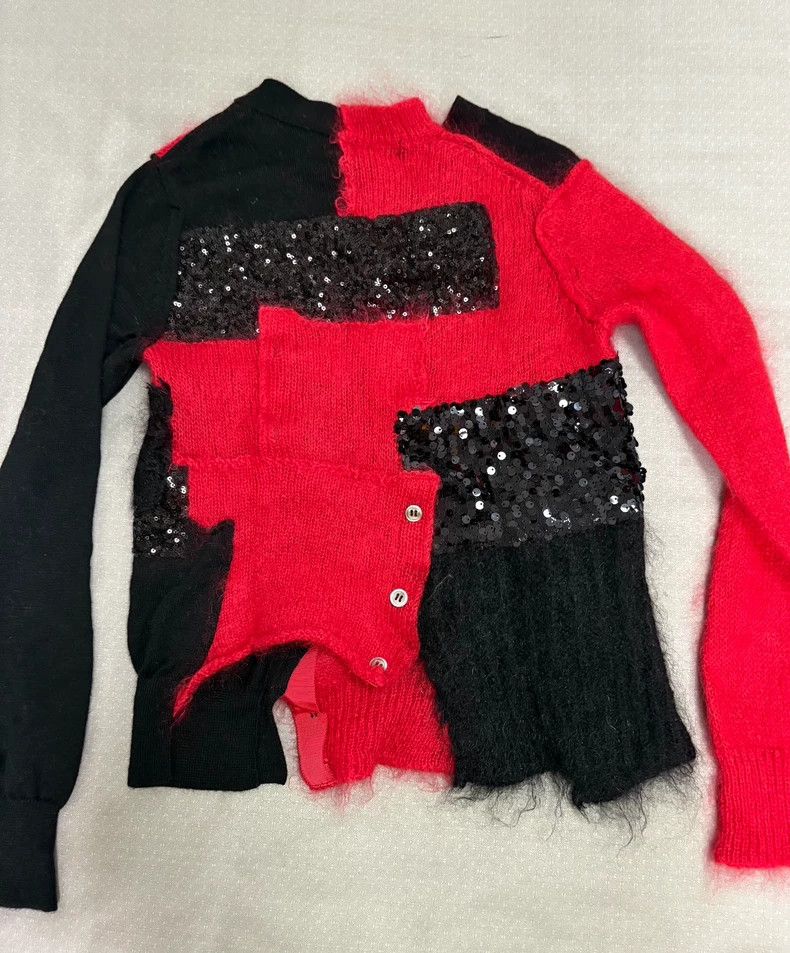 Junya Watanabe Junya Watanabe Patchwork Sweater with Sequins Size M / US 6-8 / IT 42-44 - 6 Thumbnail