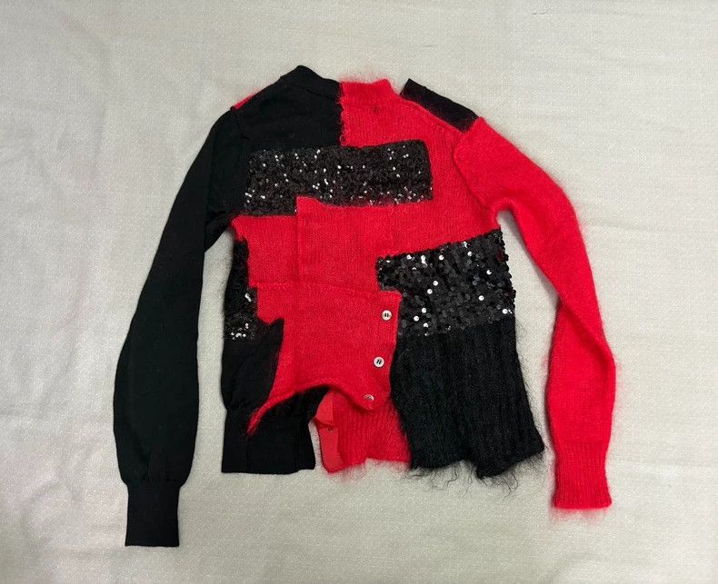 Junya Watanabe Junya Watanabe Patchwork Sweater with Sequins Size M / US 6-8 / IT 42-44 - 2 Thumbnail
