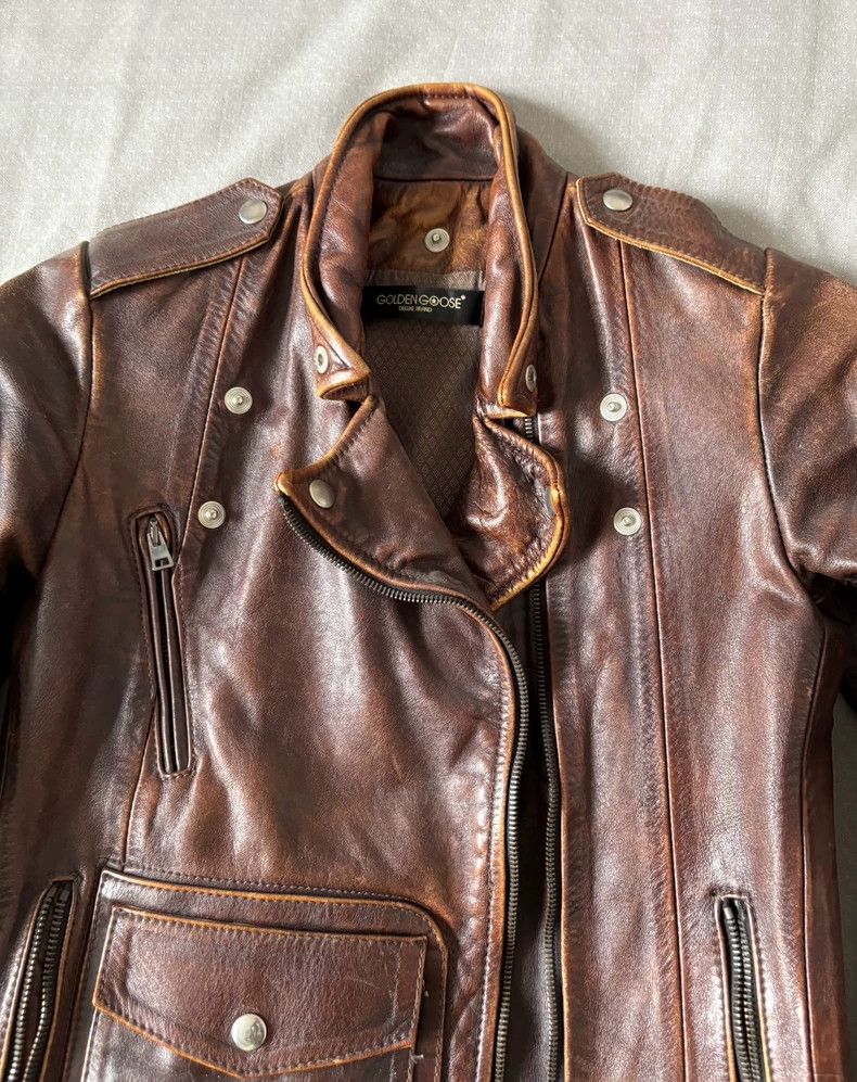 Golden Goose Vintage Golden Goose Leather Biker Jacket Size S / US 4 / IT 40 - 4 Thumbnail
