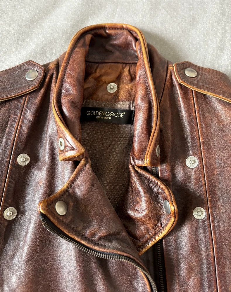 Golden Goose Vintage Golden Goose Leather Biker Jacket Size S / US 4 / IT 40 - 7 Thumbnail
