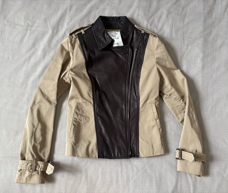 Yohji Yamamoto Vintage Designer Patchwork Leather Windbreaker Jacket Size L / US 10 / IT 46 - 5 Thumbnail