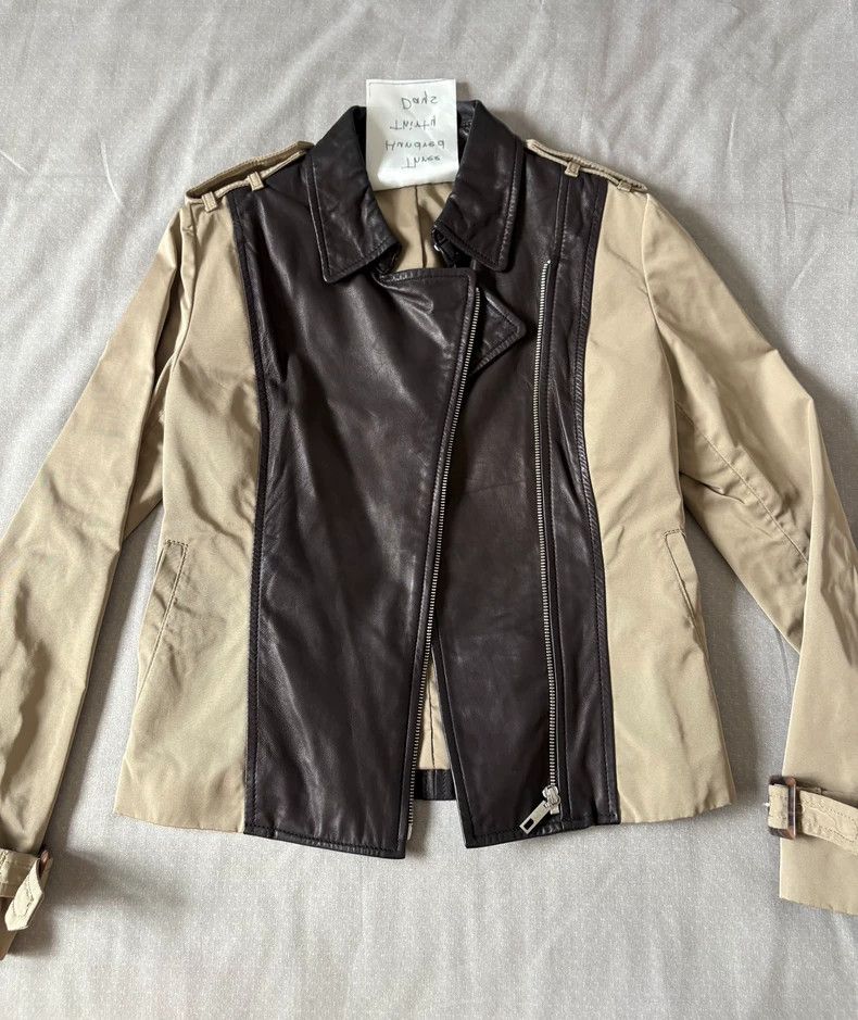 Yohji Yamamoto Vintage Designer Patchwork Leather Windbreaker Jacket Size L / US 10 / IT 46 - 3 Thumbnail