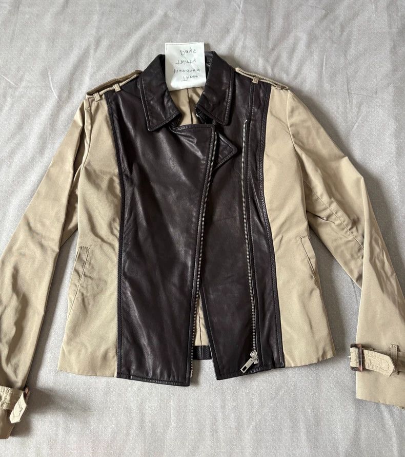 Yohji Yamamoto Vintage Designer Patchwork Leather Windbreaker Jacket Size L / US 10 / IT 46 - 2 Thumbnail