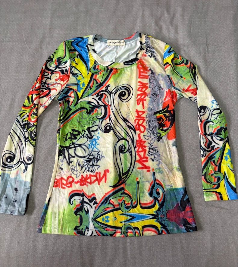 Yohji Yamamoto Vintage Long Sleeve Graphic T-Shirt Size M / US 6-8 / IT 42-44 - 2 Thumbnail