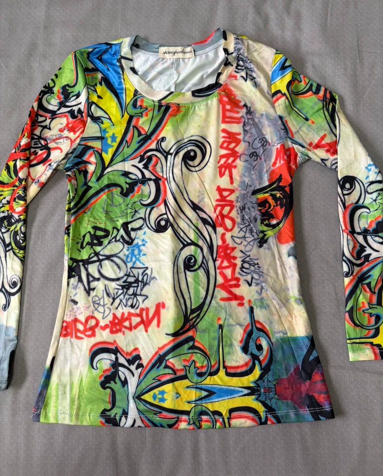 Yohji Yamamoto Vintage Long Sleeve Graphic T-Shirt Size M / US 6-8 / IT 42-44 - 3 Thumbnail