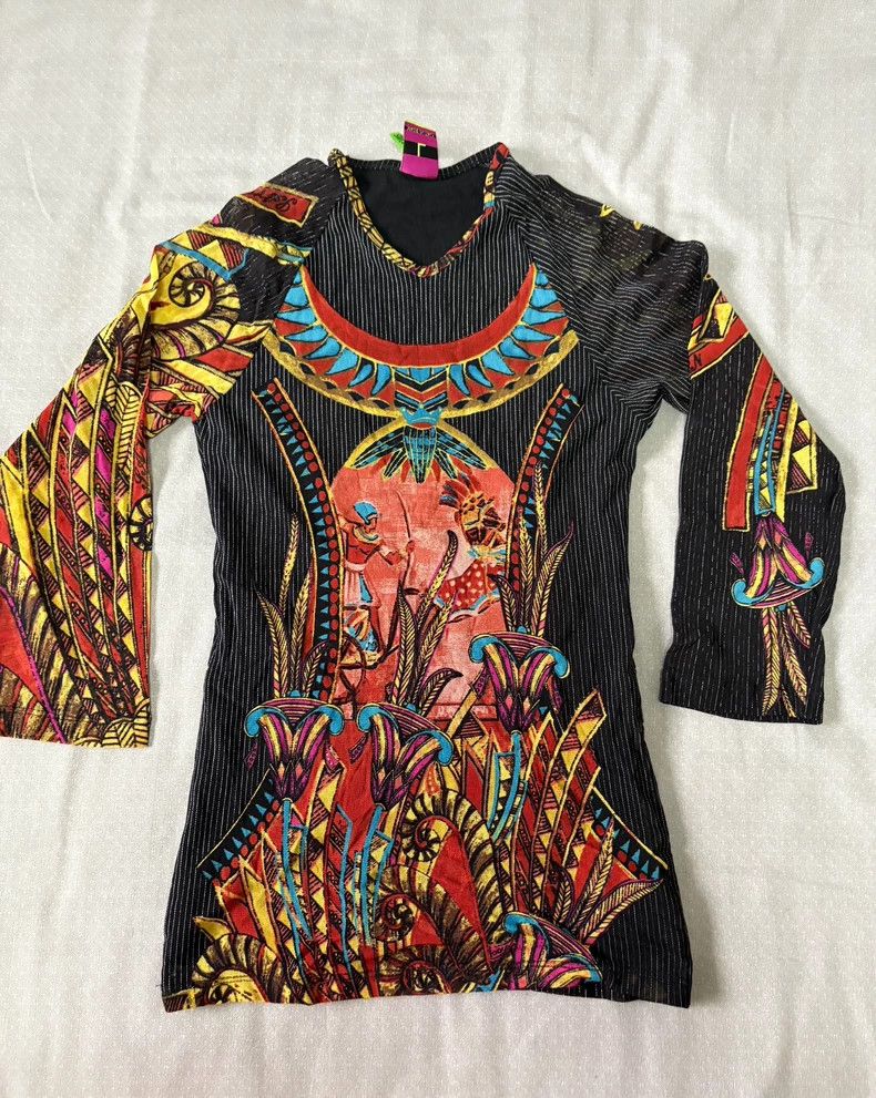 Yohji Yamamoto Vintage Sheer Print Top with Lining Size S / US 4 / IT 40 - 2 Thumbnail