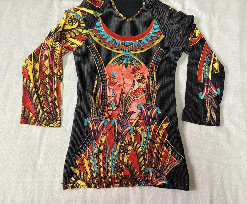 Yohji Yamamoto Vintage Sheer Print Top with Lining Size S / US 4 / IT 40 - 4 Thumbnail