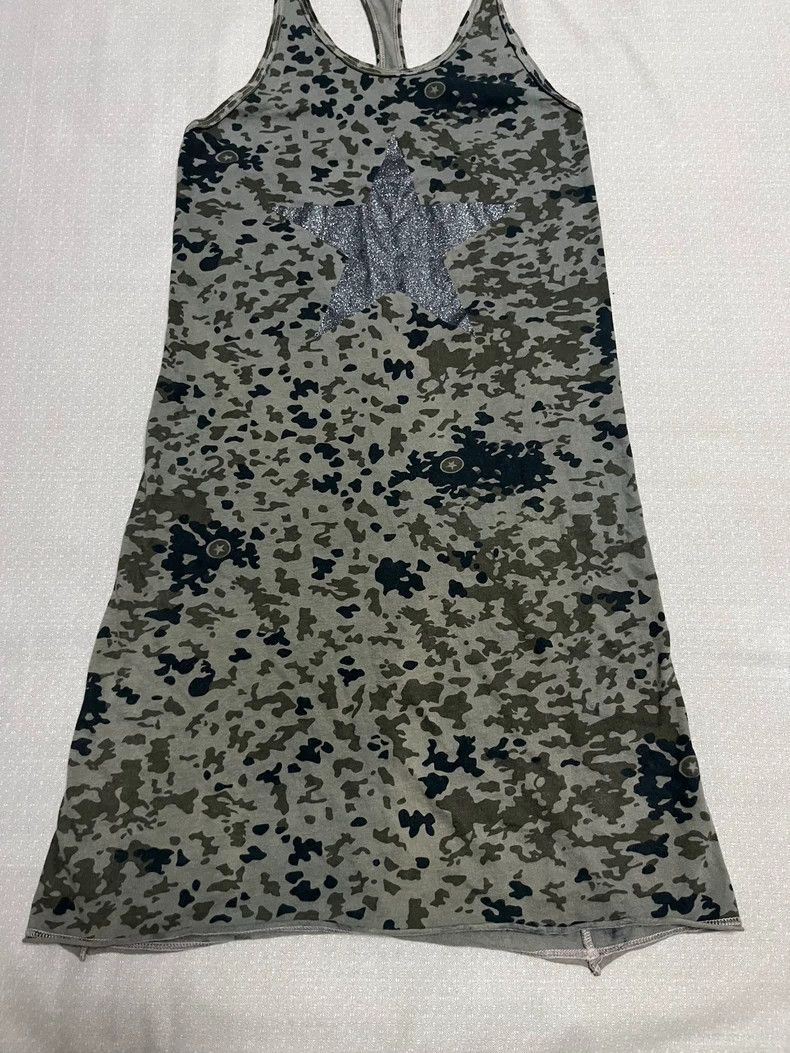 Le Grande Bleu (L.G.B.) Vintage Camouflage Star Print Tank Dress Size M / US 6-8 / IT 42-44 - 3 Thumbnail