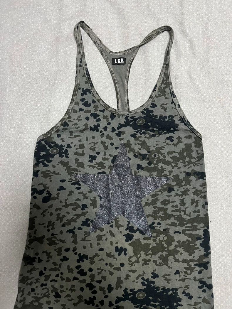 Le Grande Bleu (L.G.B.) Vintage Camouflage Star Print Tank Dress Size M / US 6-8 / IT 42-44 - 2 Thumbnail
