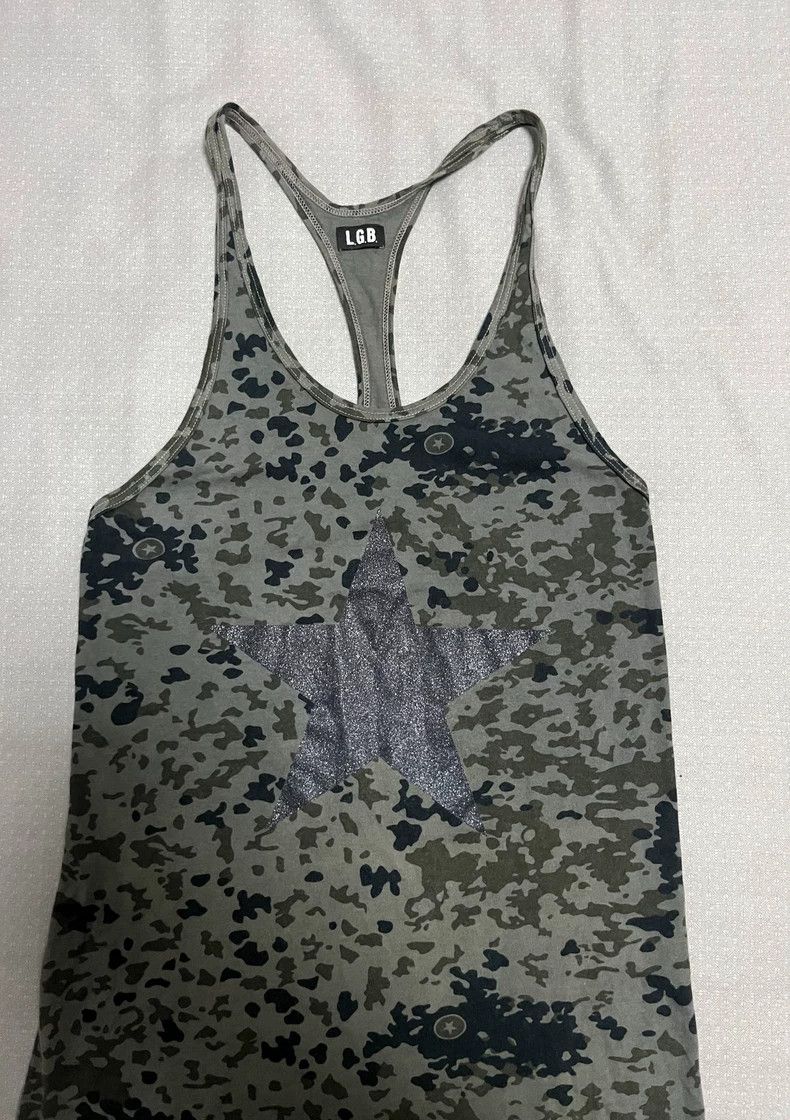 Le Grande Bleu (L.G.B.) Vintage Camouflage Star Print Tank Dress Size M / US 6-8 / IT 42-44 - 4 Thumbnail
