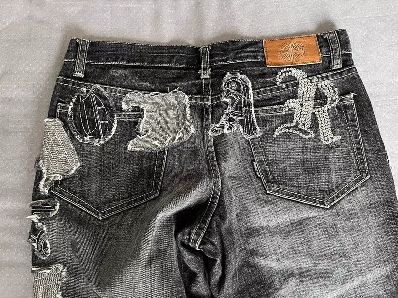 Yohji Yamamoto Tornado Mart Vintage Flared Jeans in Gray Size 34" / US 12 / IT 48 - 5 Thumbnail